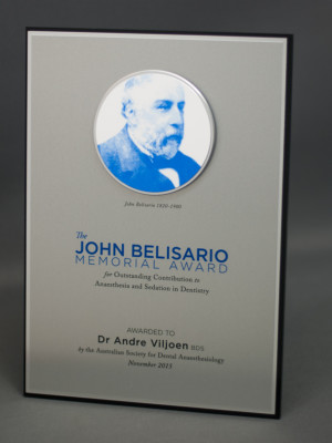 John Belisario Award - Custom Award Plaque