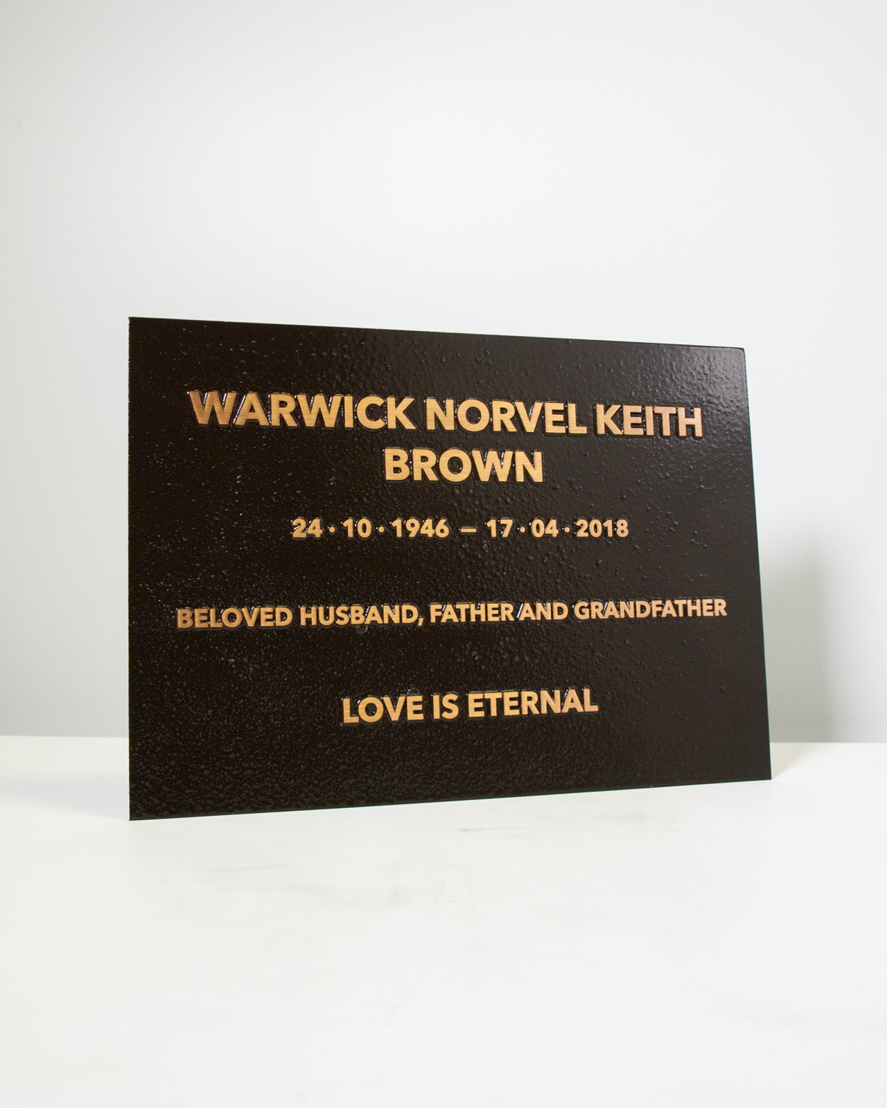 Custom cast bronze memorial plaque