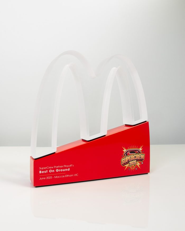 Custom corporate Maccas Eltham Employee Trophy