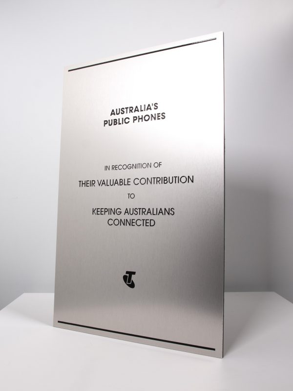 Telstra Bespoke Aluminium Plaque