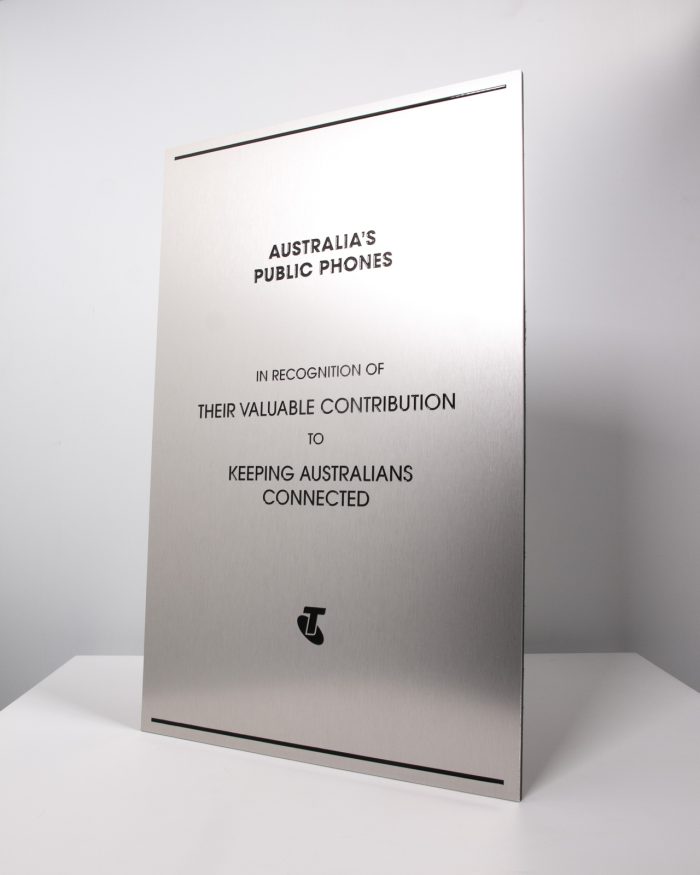 Telstra Bespoke Aluminium Plaque