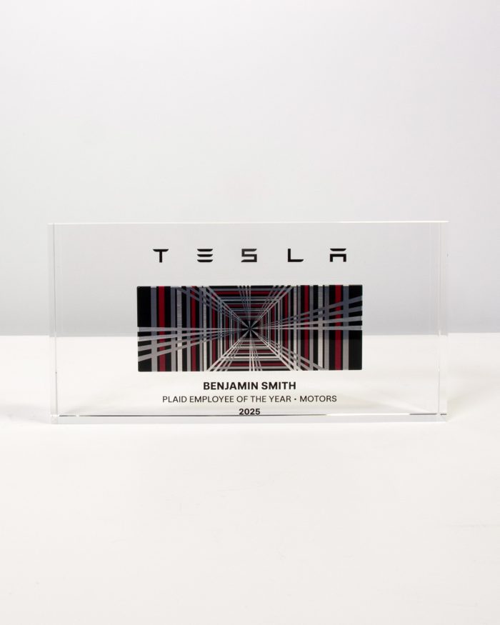 Tesla Plaid Crystal Awards